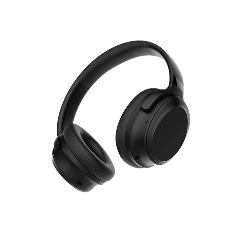 Powerology Noise Cancellation Headphones with Long Battery Life, Comfort Wear, Super Bass, 30 Hours Playtime, Type-C Charging Port, 5.3 Bluetooth Version, Foldable Design, ANC - Black