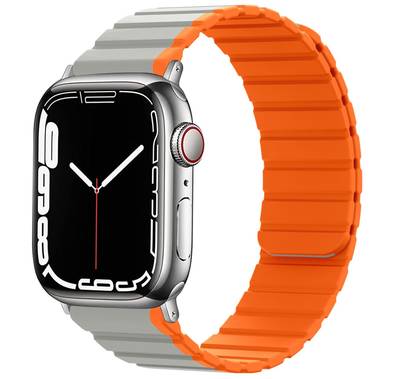 Green Lion 2-In-1 Silicone + Magnets Watch Strap - Orange