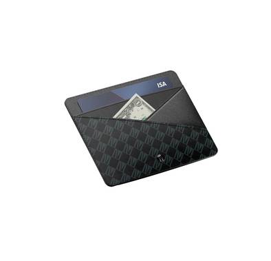 Levelo Tuxedo Leather Wallet with Metal Signature Logo - ...