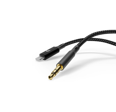 Powerology Braided AUX to Lightning Audio Cable - Black