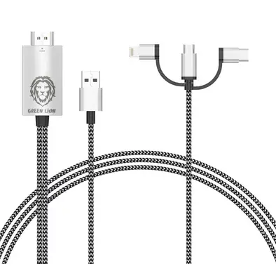 Green Lion 3 In 1 HDMI Cable | Black