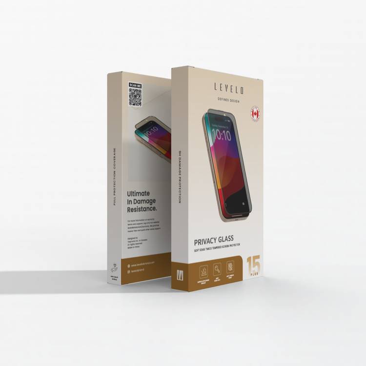  Levelo Privacy  Soft Edge Twice-Tempered Glass for iPhone 15 Plus - Black 