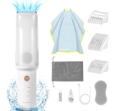 Xiaomi Lusn Baby Hair Clipper with 3 Combs (0mm-12mm), IPX7 Waterproof, 45 Minutes Working Time, ＜50 DB Operating Sound - White