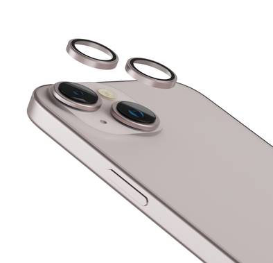  Levelo Lucent Duo 9H Hardness Camera Lens Protector for iPhone 15 / 15 Plus, Perfect Fit, 9H Hardness, Explosion Proof, Easy Install & Removal, Anti-Scratch & Anti-Drop - Pink