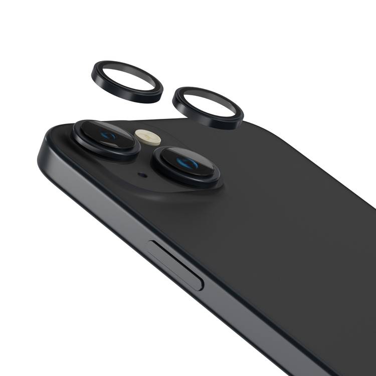  Levelo Lucent Duo 9H Hardness Camera Lens Protector for iPhone 15 / 15 Plus, Perfect Fit, 9H Hardness, Explosion Proof, Easy Install & Removal, Anti-Scratch & Anti-Drop - Graphite