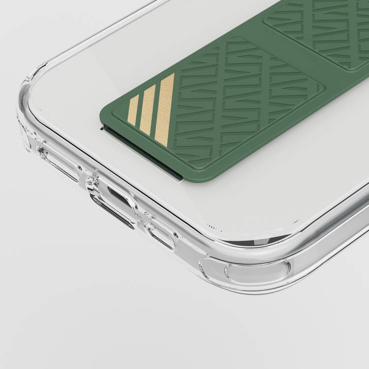 Levelo Morphix Clara Grip Case for iPhone 15 Pro, Premium Leather Kickstand Grip, Shock Proof Edges, 3H Anti Scratch, Reinforced Corners with Airguard, Multi Positioning Modes for Ultimate Protection and Convenience - Green