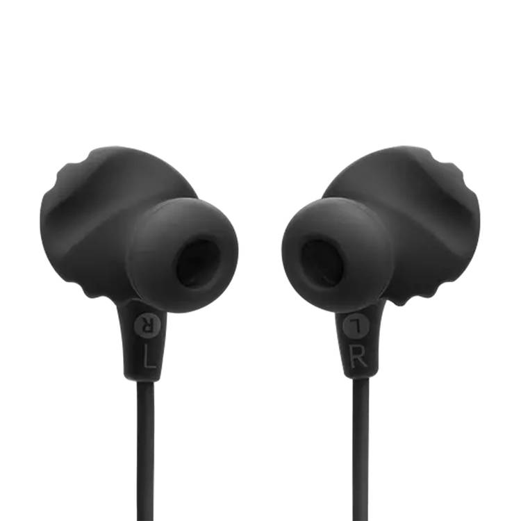 JBL Endurance Run2 Sports Wired In-Ear Headphones, Twist Lock, Water Proof, Sweat Resistant, Magnetic Buds, Hands-Free Phone Calls, 8.2mm Driver Size, JBL Pure Bass Sound - Black