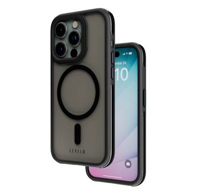 Levelo Nuru Case for iPhone 15 Pro Max - Black/Clear - Ma...