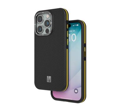 Levelo Ox Carbon Case for iPhone 15 Pro - Yellow