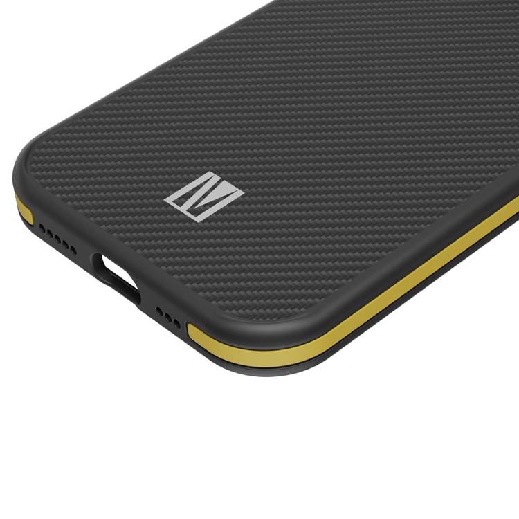 Levelo Ox Carbon Case for iPhone 15 Pro - Yellow