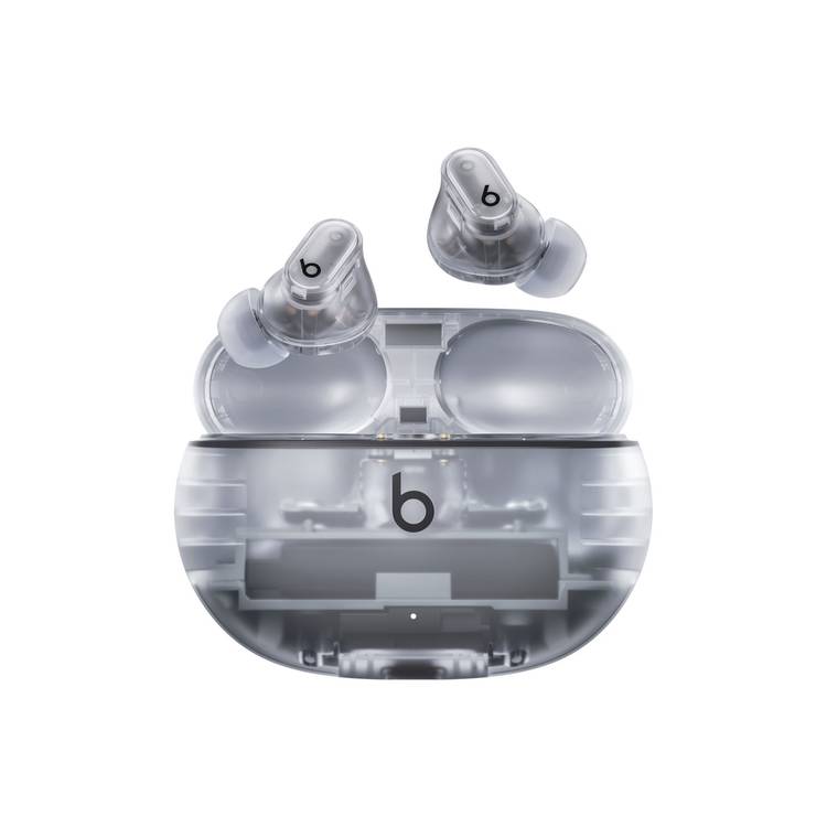 Beats Studio Buds with Dual Beamforming Microphones, Up to 1.6x more Active Noise Cancelling, Up to 36 Hours Playtime with Charging Case, 3x Larger Microphones for Crisp, Clear Calls, 8.2mm Driver Size, Lightweight - Transparent