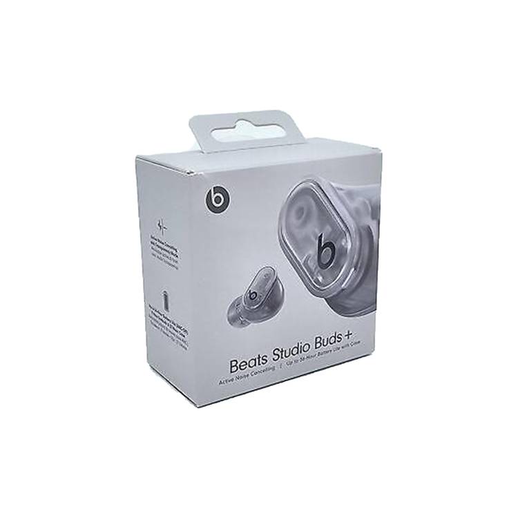 Beats Studio Buds with Dual Beamforming Microphones, Up to 1.6x more Active Noise Cancelling, Up to 36 Hours Playtime with Charging Case, 3x Larger Microphones for Crisp, Clear Calls, 8.2mm Driver Size, Lightweight - Transparent