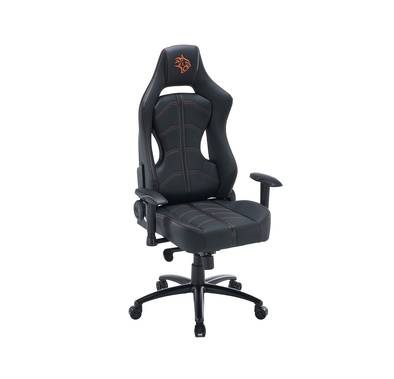 Porodo Gaming Predator Pro Chair with Molded Backrest & Seat, 2D Armrest, Adjustable Height & Angle, Ergonomic Design - Black / Orange