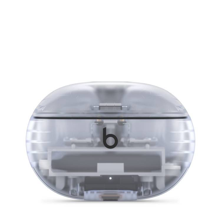 Beats Studio Buds with Dual Beamforming Microphones, Up to 1.6x more Active Noise Cancelling, Up to 36 Hours Playtime with Charging Case, 3x Larger Microphones for Crisp, Clear Calls, 8.2mm Driver Size, Lightweight - Transparent