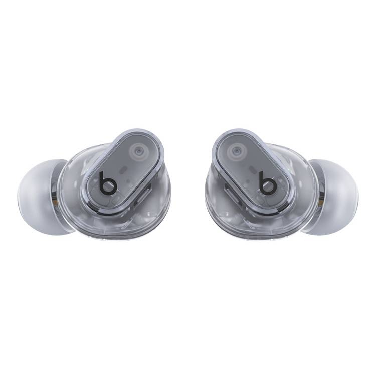 Beats Studio Buds with Dual Beamforming Microphones, Up to 1.6x more Active Noise Cancelling, Up to 36 Hours Playtime with Charging Case, 3x Larger Microphones for Crisp, Clear Calls, 8.2mm Driver Size, Lightweight - Transparent