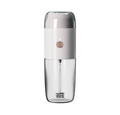 LePresso 2-in-1 Portable Milk Frother and Grinder with 19000rpm Blade Speed, 45W Power, Stainless Steel, 10-40g Bean Container, 1500mAh Battery - White