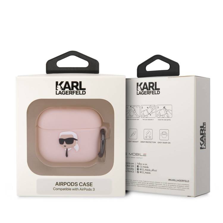 Karl Lagerfeld 3D Silicone NFT KARL for Airpod Pro 3 - Pink