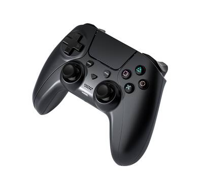 Porodo Gaming PS4 Wireless Gamepad Controller with Macro & Turbo Keys, 7 Hours Working Time, PS4, PS3 & PC Compatibility, RGB Lights, 600mAh Battery Capacity - Black