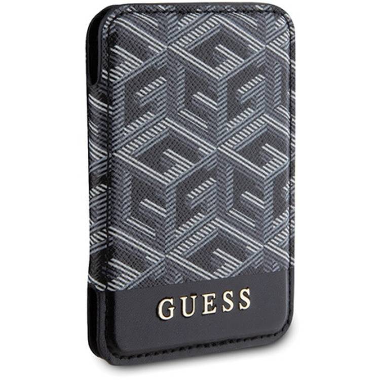 Guess Wallet Cardslot Stand Gcube Stripe Magsafe - Black