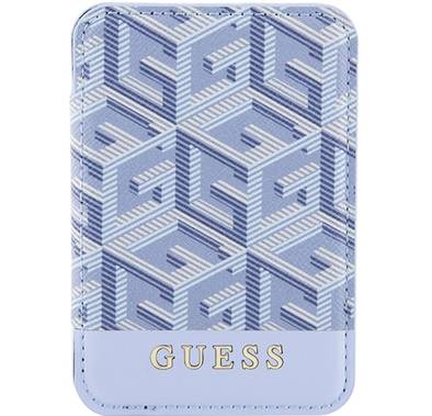 Guess Wallet Cardslot Stand Gcube Stripe Magsafe - Blue