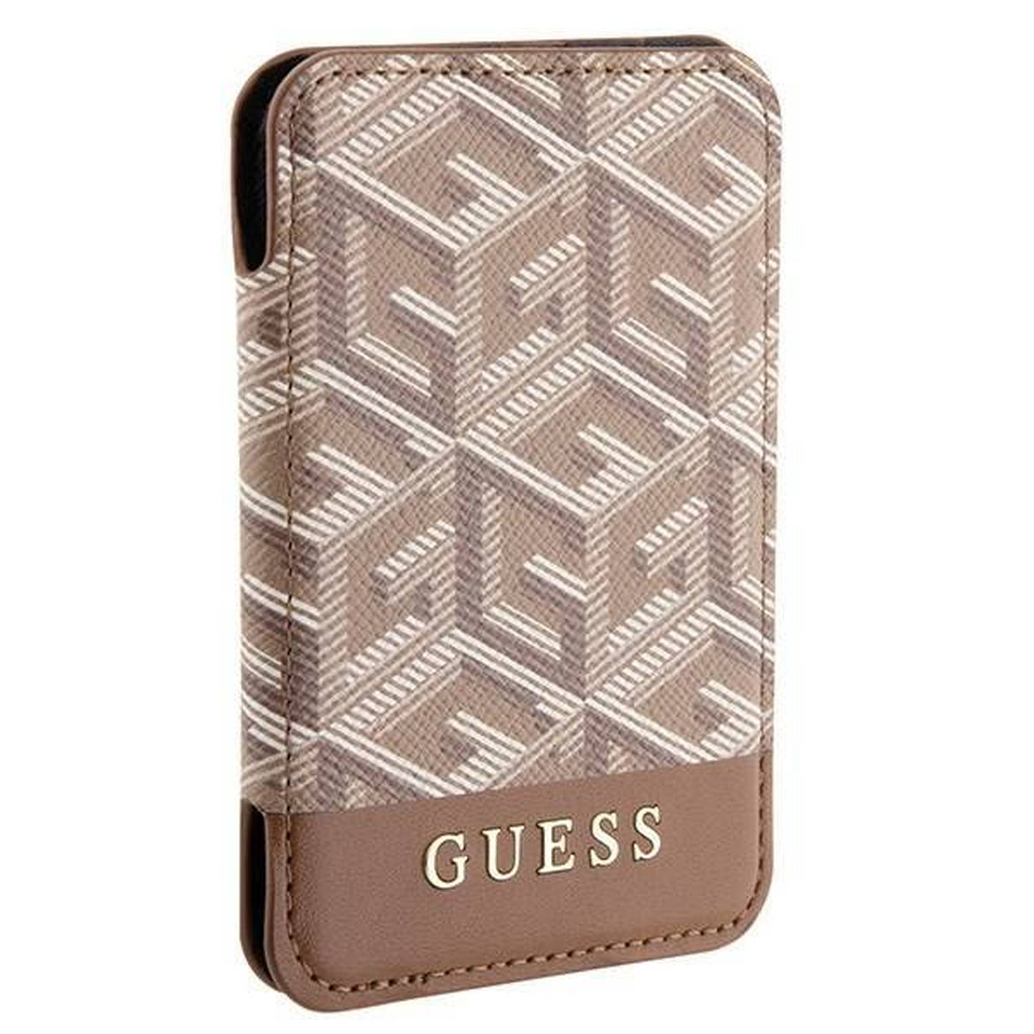 Buy Guess Wallet Cardslot Stand Gcube Stripe Magsafe Brown GUWMSHGCFSEW