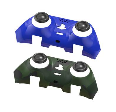 Porodo Gaming Decorative Panel Combo for PS5 Edge Controller, High-Quality Plastic Material, Personalized Design, Dust & Sweat Resistant, 2-in-1 Combo - Blue + Camouflage