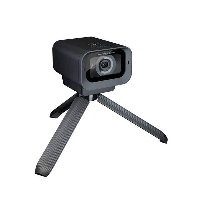 Porodo Gaming Auto Focus Web Cam with Tripod, Built-in Microphone, Precise Focus, 80° Field of View, Plug & Play, USB Connection, Realtek Sensor & CPU - Black