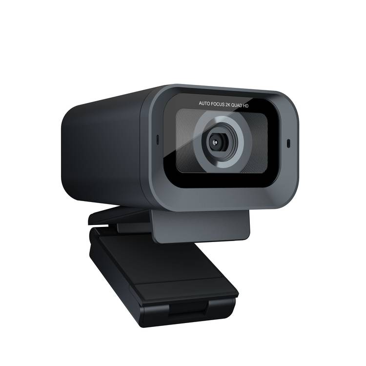 Porodo Gaming Auto Focus Web Cam with Tripod, Built-in Microphone, Precise Focus, 80° Field of View, Plug & Play, USB Connection, Realtek Sensor & CPU - Black