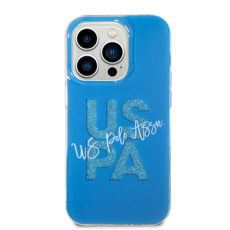 Order USPA Blue IML Glitter Script Case for iPhone 15 Pro Now (USHCP15LUGLB)