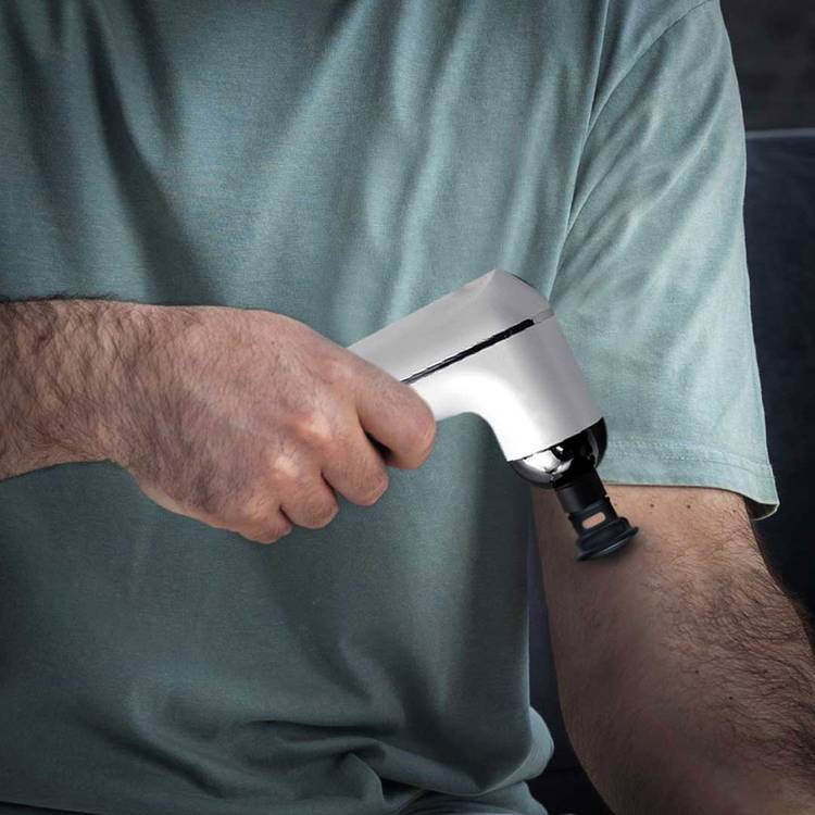 Porodo Lifestyle Mini Massage Gun with 4 Interchangeable Heads, Up to 4 Hours Working Time, 2000mAh Battery Capacity, 4 Adjustable Speeds, Type-C Charging Port - White