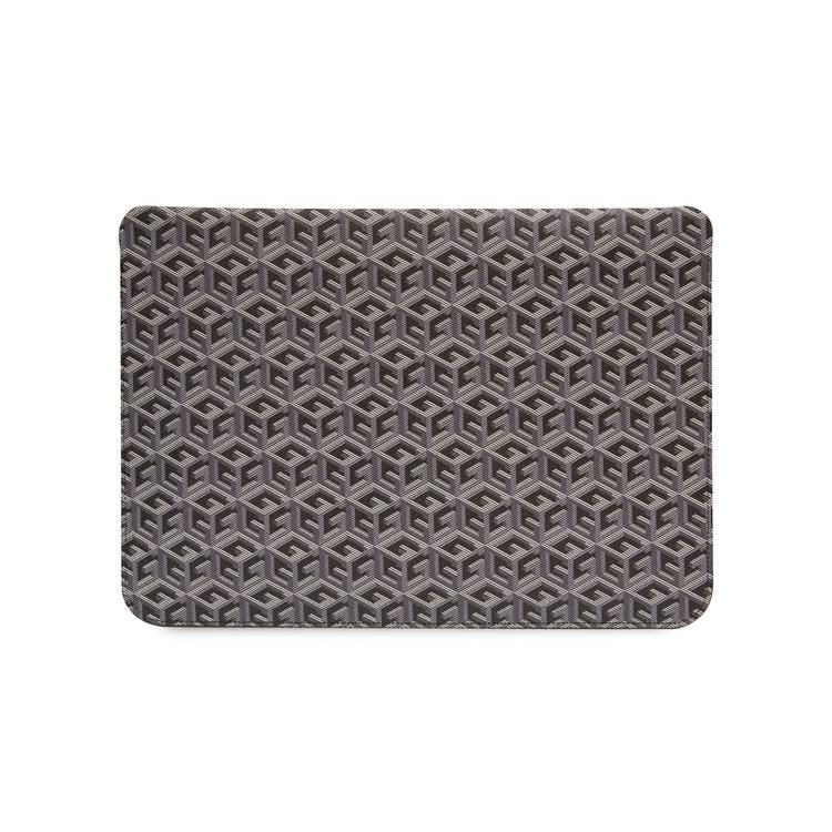 Guess Gcube Stripes Computer Sleeve for MacBook 13"/14" with Synthetic Leather Material, Magnetic Lock, Water Resistant - Black