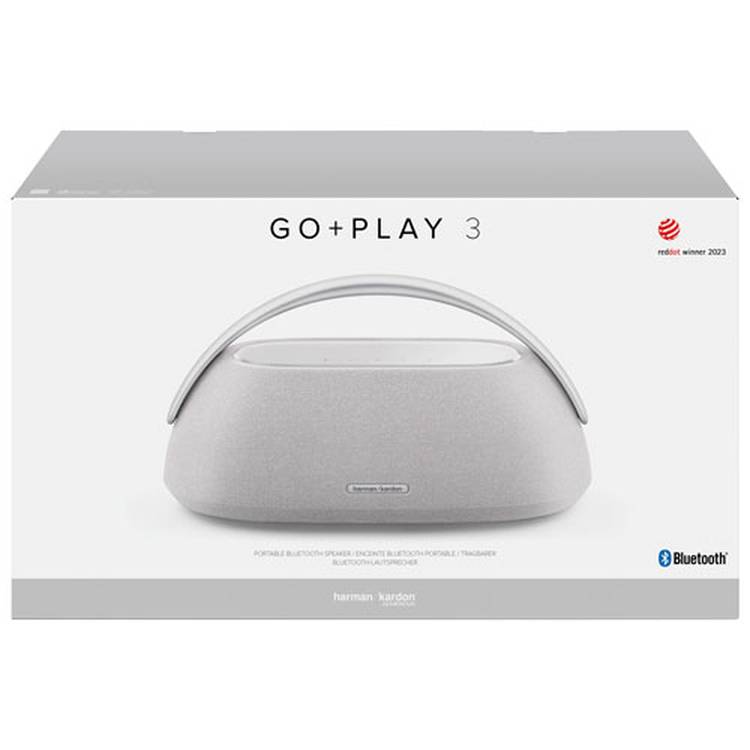 Harman Kardon Go Play 3 Portable Bluetooth Speaker with Superior Sound, Type-C USB Port, Up to 8 Hours Music Play Time, 3 Hours Charging Time, Bluetooth Version 5.2, Built-in Battery - Gray