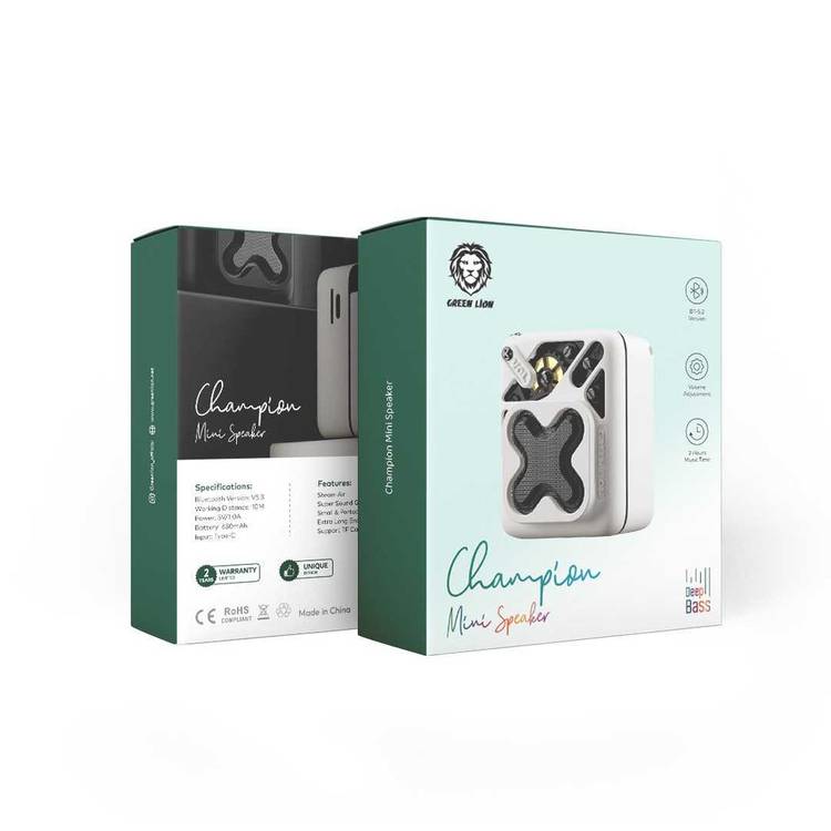 Green Lion Champion Mini Speaker - White