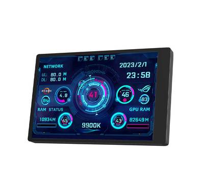 Porodo Gaming Black 3.5" Mini PC Health Monitor with Macro Software