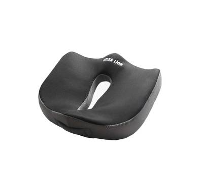Green Lion Orthopedic Seat Cushion with Memory Foam, Portable, Skin Friendly, Soft Fabric, 100% Polyurethane Foam - Black