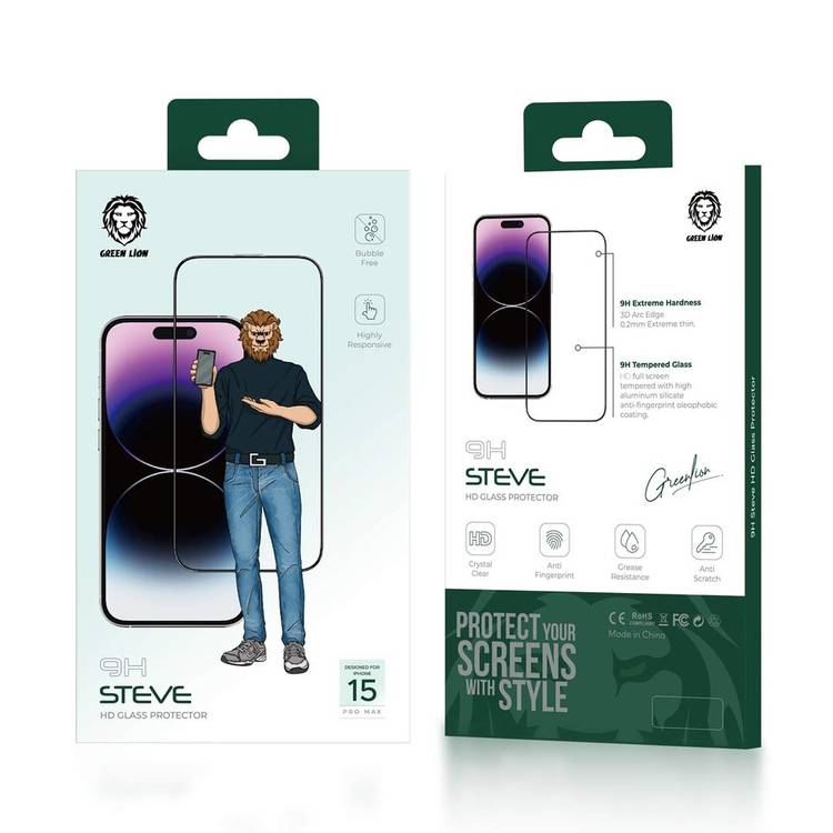 Green Lion 9H Steve HD Screen Protector for iPhone 15 Series - Clear