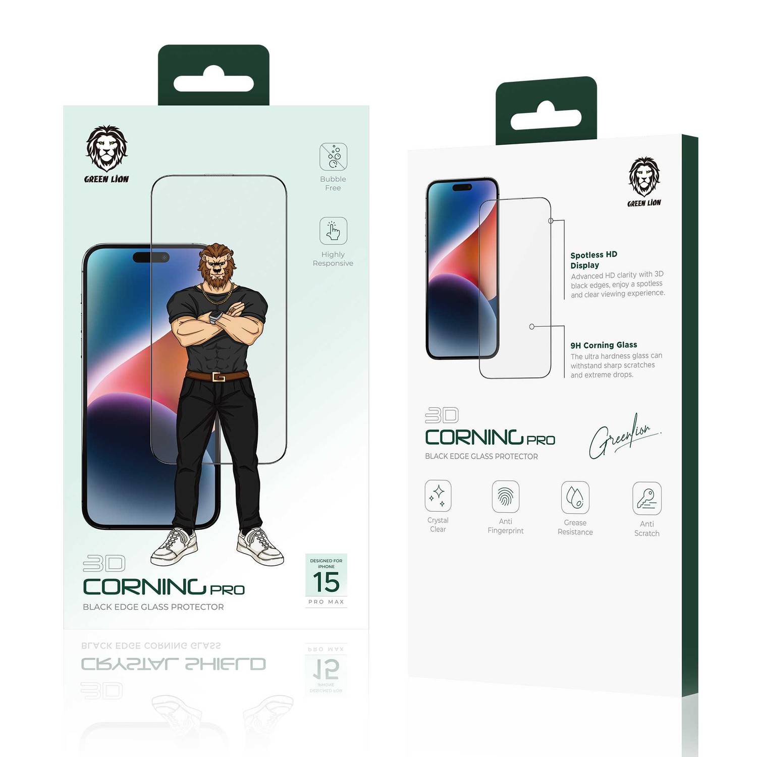 Green Lion 3D Curved Pro Screen Protector for iP15 Series