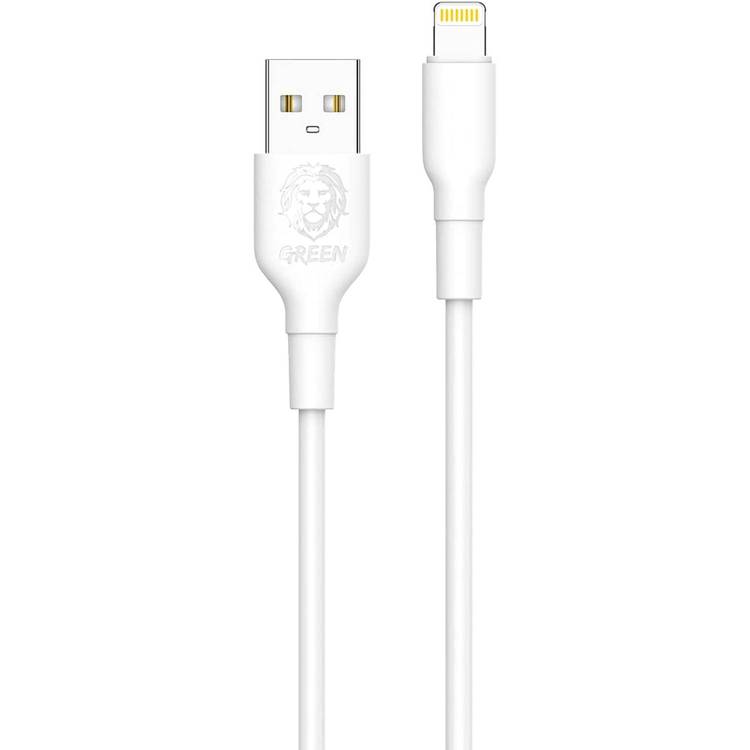 Green Lion PVC USB-A to Lightning Wide Cable  1M - White