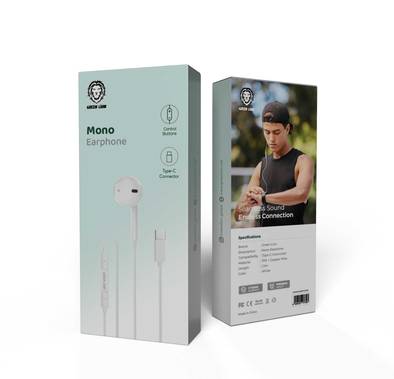 Green Lion Wired Earphone with Single Earbud Type-C with ...