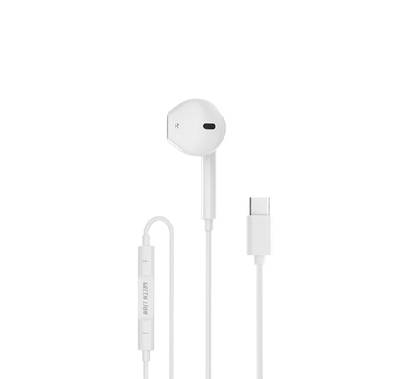 Green Lion Wired Earphone with Single Earbud Type-C with Digit Audio, 1.2m, Control Buttons, TPE & Copper Wire - White