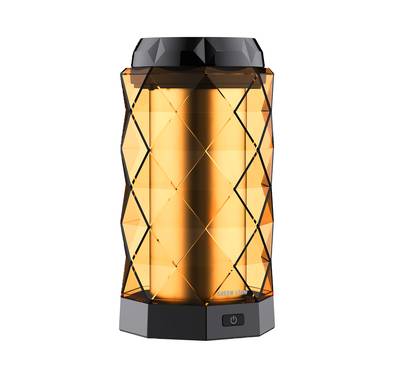 Green Lion Crystal Bakhour with Turbofan, ABS Sheathing Material, 2000mAh Battery Capacity, Type-C Charging Port, Compact & Portable - Sunset Orange