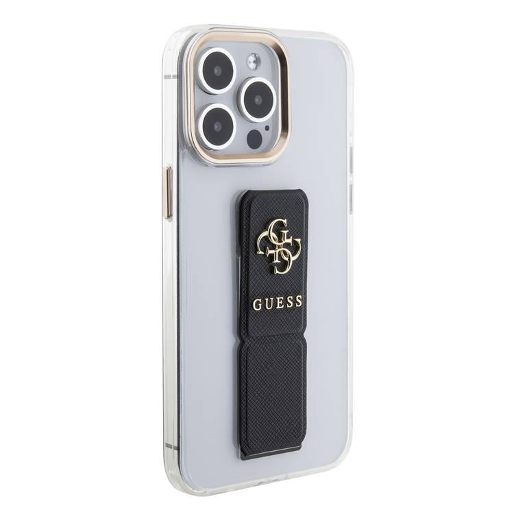 Guess PU Grip Stand 4G Metal Logo Zadní Kryt pro iPhone 15 Pro Max Black -  Phone Cover