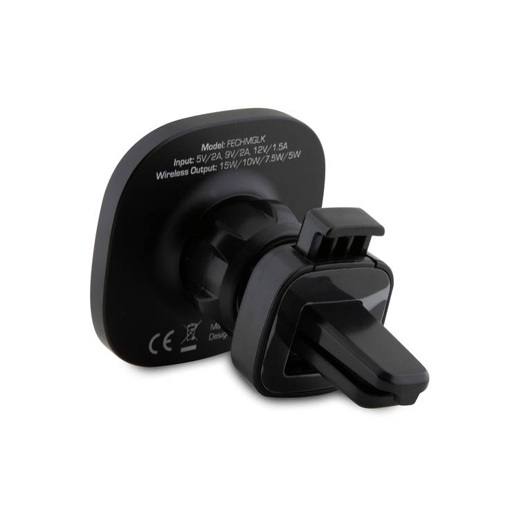 Ferrari Magsafe Car Charger with USB-C Cable, 15W Power, ABS & Aluminum Material, Quick Charging, Magnetic  Wireless Charger, Safe Assurance, Overheat Protection, Usable Horizontal & Vertical Position, 15° Direction Up & Down Adjustment - Black