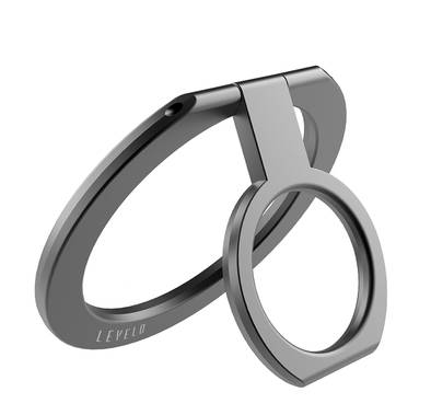 Levelo Lucca Magsafe Phone Ring Holder, Metal, MagSafe Compatible, 180° Foldable Angle - Matte Black