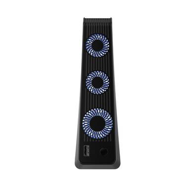 Porodo Gaming PS5 Console Cooling Fan with Auto Operation, LED Light, USB-C Charging, 3 Fan Levels, -10°C to 45°C Working Temperature - Black