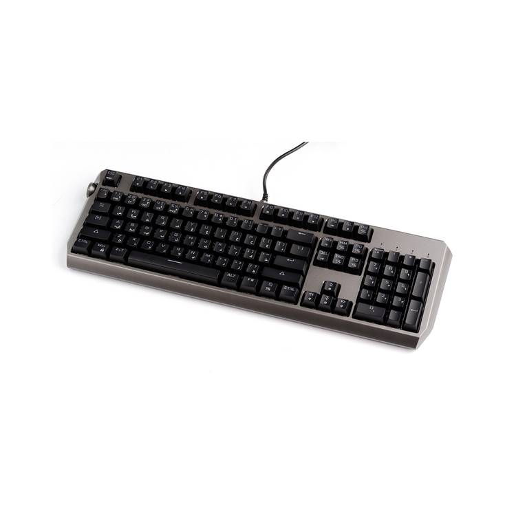 Porodo Gaming Wired Full Keyboard with Red Gateron Switch, Anti-ghosting Keys, Macro Software, English and Arabic Layout, 50 Million Clicks Lifespan, Volume Knob, 104 Pieces Keys - Black