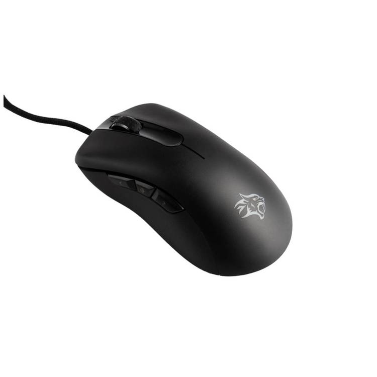 Porodo Gaming Wired Mouse with TTC Switch, 60 Million Clicks Lifespan, 16000 DPI, RGB Light, 400IPS Tracking Speed, USB Plug & Play Connection - Black