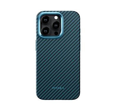 Pitaka iPhone 15 Pro MagEZ Case 4 1500D - Black/Blue Twill