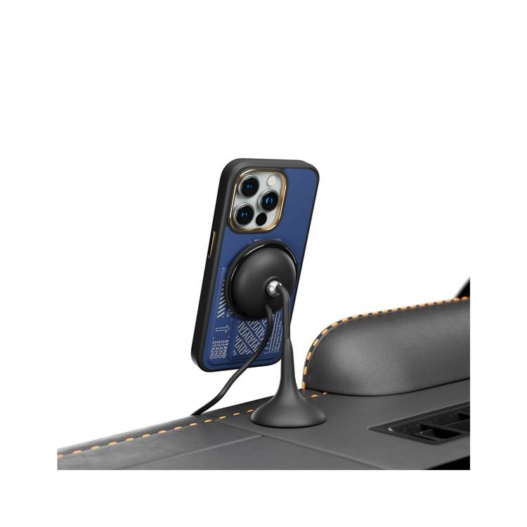 Levelo iPhone 15 Pro For Morphix Gripstand Case With Cardholder - Blue