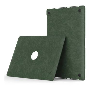 Levelo Gevena Leather MacBook Pro 16" Cover, Secure and Lightweight, Silicone Bottom Base, Precise Cutouts, Ultra Slim - Dark Green
